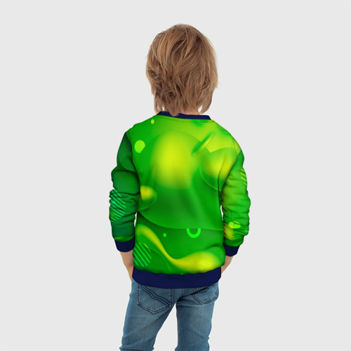 Детский свитшот 3D с принтом Eve green   brawl    Stars, вид сзади #2