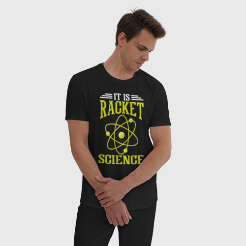 Мужская пижама хлопок Ракетная наука, цвет черный - фото 3