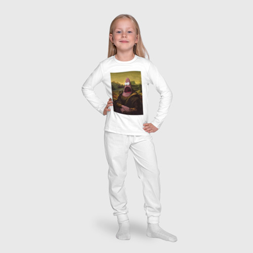 Детская пижама с лонгсливом хлопок Патрик Губка Боб Мона Лиза, цвет белый - фото 7