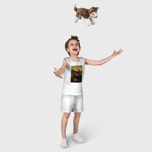 Детская пижама с шортами хлопок Патрик Губка Боб Мона Лиза, цвет белый - фото 5