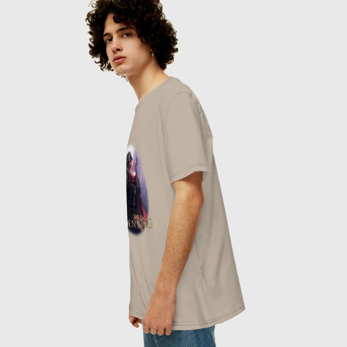 Мужская футболка хлопок Oversize с принтом Elden Ring овал (Элден ринг), вид сбоку #3