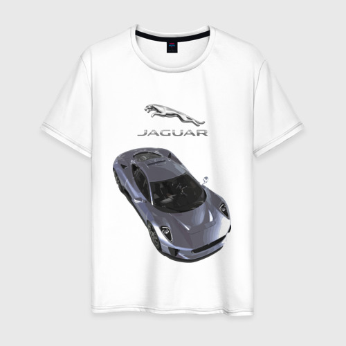 Мужская футболка из хлопка с принтом Jaguar Motorsport, вид спереди №1