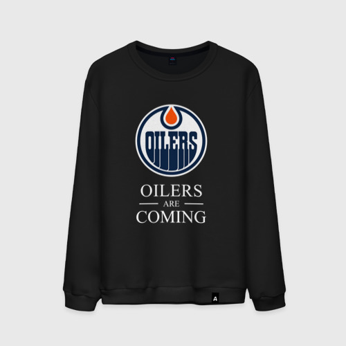 Мужской свитшот хлопок Edmonton Oilers are coming Эдмонтон Ойлерз, цвет черный
