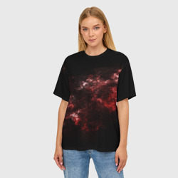 Женская футболка oversize 3D Красный космос: Red space - фото 2