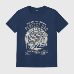 Мужская футболка хлопок Идеальный отец - папа рыбак