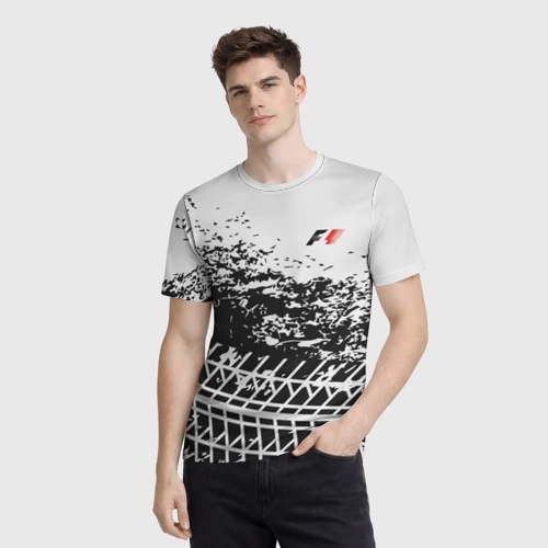 Мужская футболка 3D с принтом F1 Формула 1 Mini Logo, фото на моделе #1