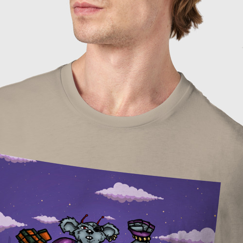 Мужская футболка хлопок Мыши-рокеры с Марса - команда, цвет миндальный - фото 6