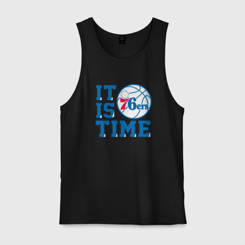 Мужская майка хлопок It Is Philadelphia 76ers Time Филадельфия Севенти Сиксерс, цвет черный