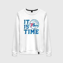 Женский свитшот хлопок It Is Philadelphia 76ers Time Филадельфия Севенти Сиксерс