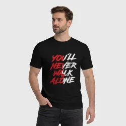 Мужская футболка хлопок Liverpool Youll never walk alone Ливерпуль - фото 2