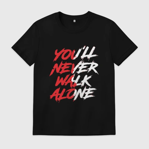 Мужская футболка хлопок Liverpool Youll never walk alone Ливерпуль