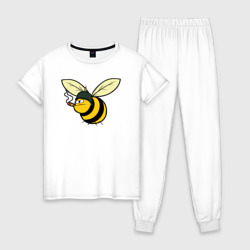 Женская пижама хлопок Пчелка в каске с сигарой