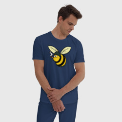 Мужская пижама хлопок Пчелка в каске с сигарой - фото 2