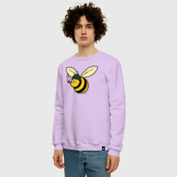 Мужской свитшот хлопок Пчелка в каске с сигарой - фото 2