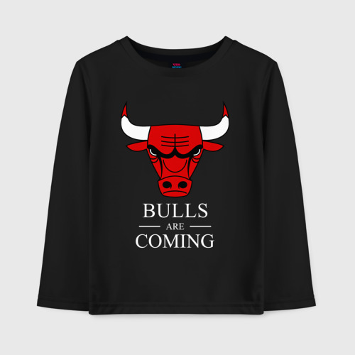 Детский лонгслив хлопок Chicago Bulls are coming Чикаго Буллз, цвет черный