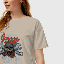 Женская футболка хлопок Oversize Garage superior - фото 2