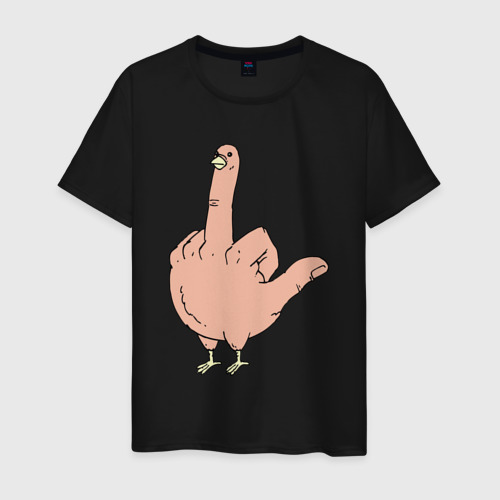 Мужская футболка хлопок Fuck you Chicken, цвет черный