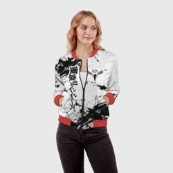 Женский бомбер 3D Токийские мстители Tokyo Revengers logo краска - фото 2