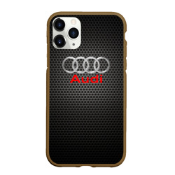 Чехол для iPhone 11 Pro Max матовый Audi карбон