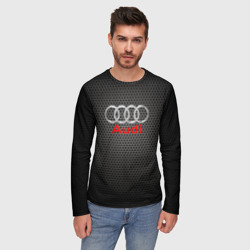 Мужской лонгслив 3D Audi карбон - фото 2