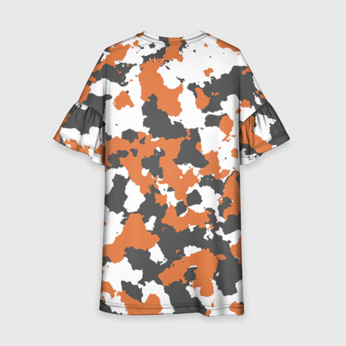 Детское платье 3D Камуфляж Orange Camo, цвет 3D печать - фото 2