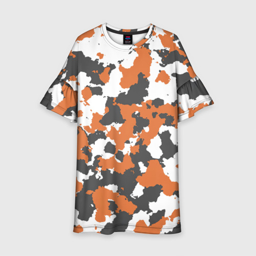 Детское платье 3D Камуфляж Orange Camo