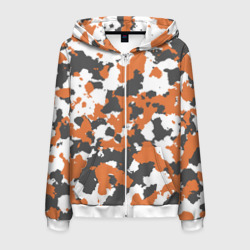 Мужская толстовка 3D на молнии Камуфляж Orange Camo