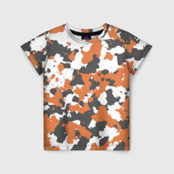 Детская футболка 3D Камуфляж Orange Camo