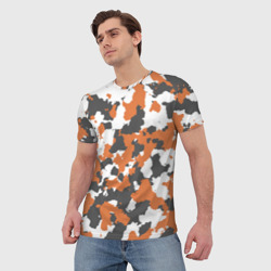 Мужская футболка 3D Камуфляж Orange Camo - фото 2