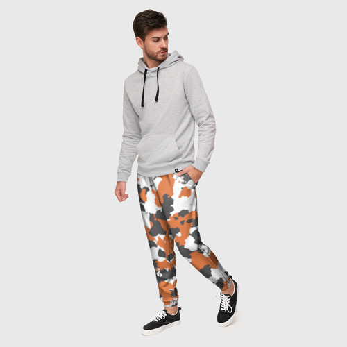 Мужские брюки 3D Камуфляж Orange Camo, цвет 3D печать - фото 3