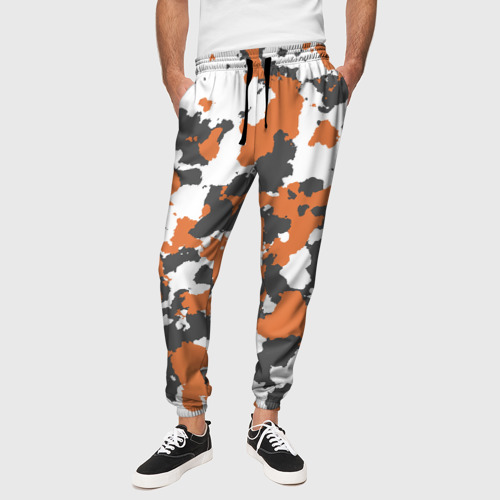 Мужские брюки 3D Камуфляж Orange Camo, цвет 3D печать - фото 4