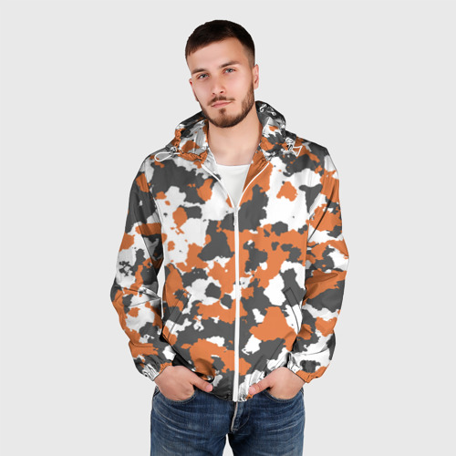 Мужская ветровка 3D Камуфляж Orange Camo, цвет белый - фото 3