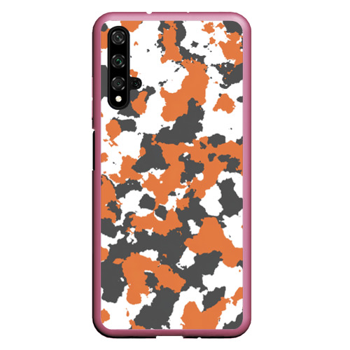 Чехол для Honor 20 Камуфляж Orange Camo, цвет малиновый