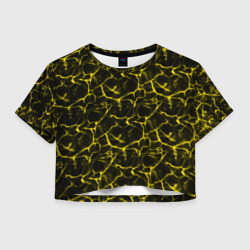 Женская футболка Crop-top 3D Yellow Ripple: Желтая Рябь