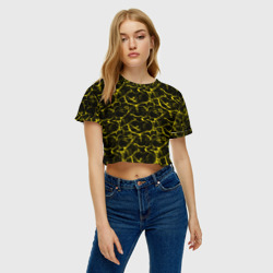 Женская футболка Crop-top 3D Yellow Ripple: Желтая Рябь - фото 2