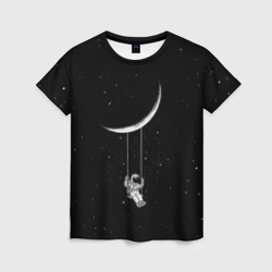 Женская футболка 3D Космонавт Звёзды