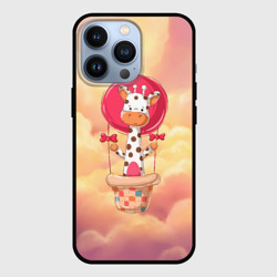 Чехол для iPhone 13 Pro Жираф на воздушном шаре