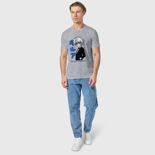 Мужская футболка хлопок Киллуа в смокинге, цвет меланж - фото 5