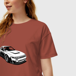Женская футболка хлопок Oversize Nissan Silvia S13 RB - фото 2