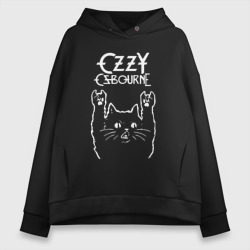 Женское худи Oversize хлопок Ozzy Osbourne Рок Кот Оззи Осборн