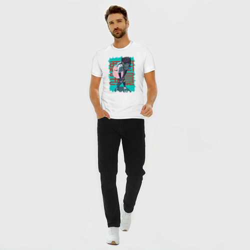 Мужская футболка хлопок Slim Ordinary Person, цвет белый - фото 5