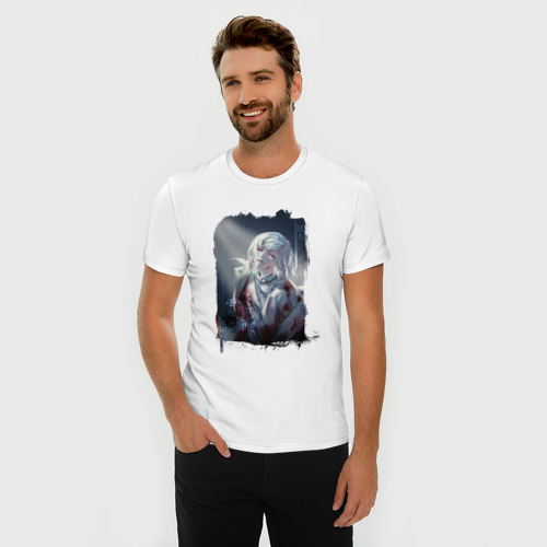 Мужская футболка хлопок Slim Cutthroat арт, цвет белый - фото 3