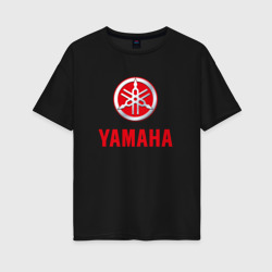 Женская футболка хлопок Oversize Yamaha Логотип Ямаха