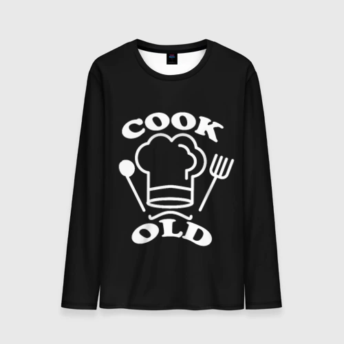 Мужской лонгслив 3D Cook old Старый повар Куколд