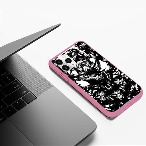 Чехол для iPhone 11 Pro Max матовый Тест Роршаха .by Psy, цвет малиновый - фото 5