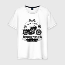 Мужская футболка хлопок Motorcycle Born to ride