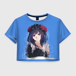 Shizuku Kuroe грустный взгляд в пустоту – Женская футболка Crop-top 3D с принтом купить