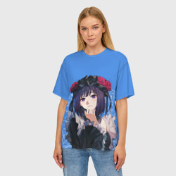 Женская футболка oversize 3D Shizuku Kuroe грустный взгляд в пустоту - фото 2