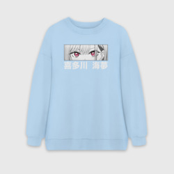 Женский свитшот oversize без начеса хлопок Глаза Китагавы