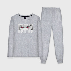 Женская пижама с лонгсливом хлопок Глаза Китагавы